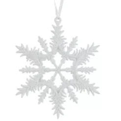 Addobbo natalizio da appendere (D13 cm) Fiocco di neve scintillante ghiacciato Bianco