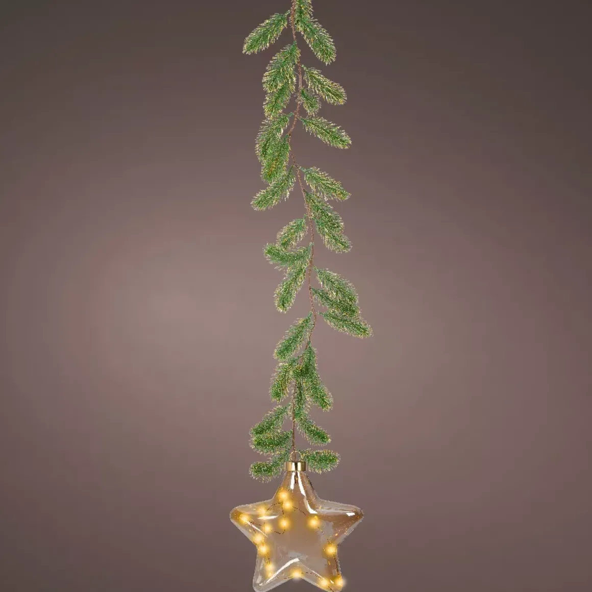 Addobbo natalizio luminoso da appendere con pile 15 LED (H20 cm) Stella Bianco caldo