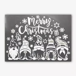 Adesivo per finestra (40 x 28,5 cm) Buon Natale i folletti