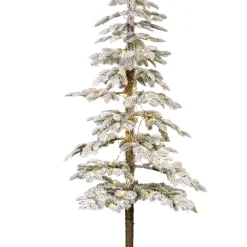 Albero di Natale artificiale luminoso 250 LED H240 cm Sierra Verde innevato