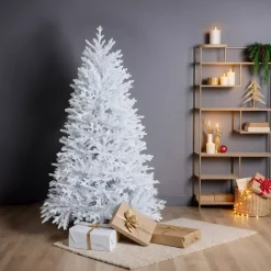 Albero di Natale artificiale H180 cm Quebec Bianco