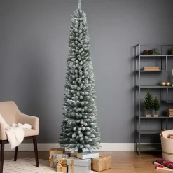 Albero di Natale artificiale Narrow Alt. 240 cm Verde innevato