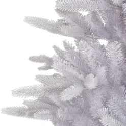 Albero di Natale artificiale H240 cm Odense Bianco iridescente e glitterato