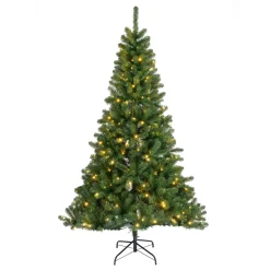 Albero di Natale artificiale luminoso 320 LED H210 cm King Verde albero