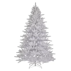Albero di Natale artificiale H210 cm Odense Bianco iridescente e glitterato
