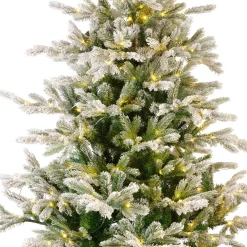Albero di Natale artificiale luminoso 400 LED (H180 cm) Glorious Verde innevato