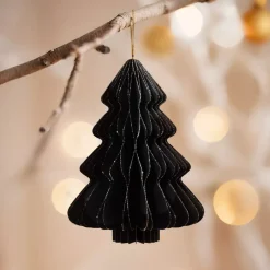 Albero di Natale in carta da appendere (H15 cm) chiusura magnetica Nero
