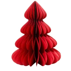 Albero di Natale in carta da tavolo (H90 cm) Chiusura Magnetica Rosso