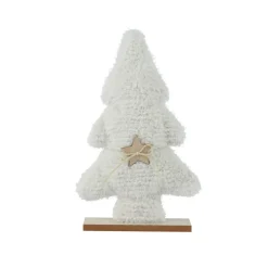 Albero di Natale in ecopelliccia da tavolo (H38 cm) Neve Bianca Bianco