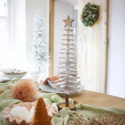 Albero di Natale in feltro da tavolo (H37 cm) Stile chalet Grigio
