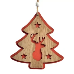 Albero di Natale in legno da appendere (H12 cm) Caribou delle foreste