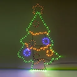 Albero di Natale luminoso 201 LED (H80 cm) Effetto flash al neon Multicolore