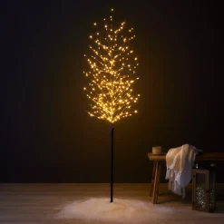 Albero luminoso 360 LED (H180 cm) Betulla invernale Bianco caldo dorato