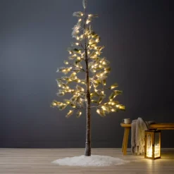 Albero luminoso 96 LED (H180 cm) Pino Clarius innevato Bianco caldo