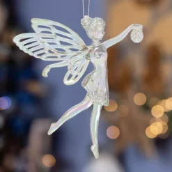 Angelo di Natale da appendere (H11 cm) Féerie Trasparente iridescente