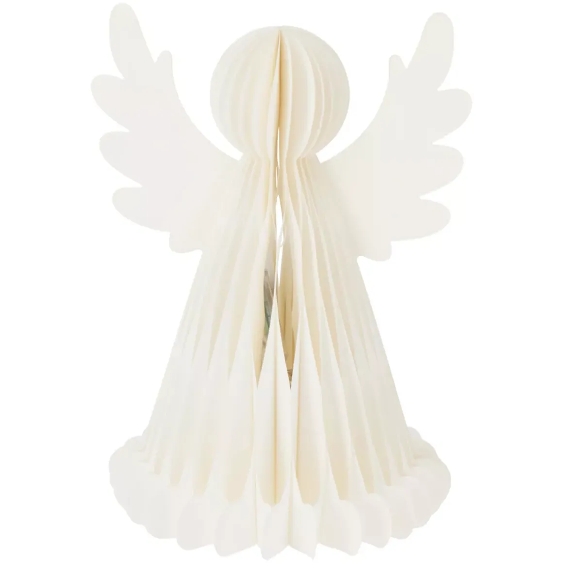 Angelo luminoso con pile 6 LED (H38 cm) Carta chiusura magnetica Bianco
