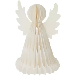 Angelo luminoso con pile 6 LED (H50 cm) Carta con chiusura magnetica Bianco