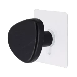 Appendiabiti adesivo da muro (D6,5 cm) Nero