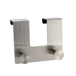 Appendiabiti per porta inox 2 ganci (H10 cm) Cromo