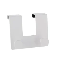 Appendiabiti per porta metallo 2 ganci (H10 cm) Bianco