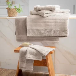 Asciugamano bagno cotone bio (50 x 90 cm) Méline Beige pampa