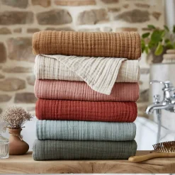 Hot Asciugamano da bagno in garza di cotone (70 x 130 cm) Gaia Biancheria Bagno|Asciugamani Bagno