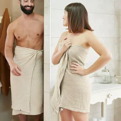 Sale Asciugamano da bagno in garza di cotone (50 x 90 cm) Gaia pampa Biancheria Bagno|Asciugamani Bagno