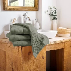 Sale Asciugamano da bagno in garza di cotone (70 x 130 cm) Gaïa Biancheria Bagno|Asciugamani Bagno