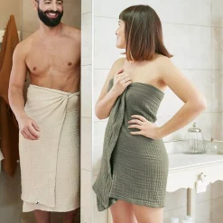 Sale Asciugamano da bagno in garza di cotone (70 x 130 cm) Gaïa Biancheria Bagno|Asciugamani Bagno