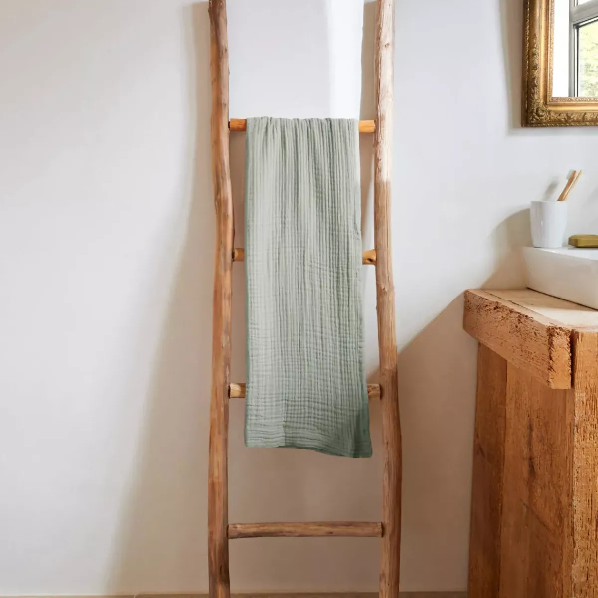 Best Asciugamano da bagno in garza di cotone (50 x 90 cm) Gaïa Biancheria Bagno|Asciugamani Bagno