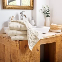 Best Asciugamano da bagno in garza di cotone (30 x 50 cm) Gaia pampa Biancheria Bagno|Asciugamani Bagno