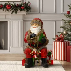 Babbo Natale tradizionale (H80 cm) Schiaccianoci Marionetta