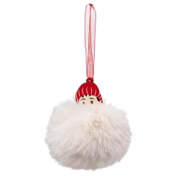Bambino Ponpon di Natale da appendere (9 cm) Bianco