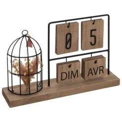 Calendario legno e metallo Beige