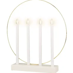candeliere cerchio a pile con luci Bianco caldo 4 LED