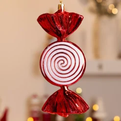 Caramella appesa infrangibile (H18 cm) Elica Rossa glitterato