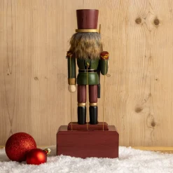 Carillon schiaccianoci (30 cm) Timothé la regalità Verde e bordeaux