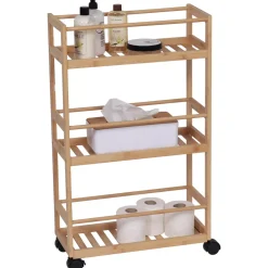 Carrello a rotelle 3 livelli bambù (H75 cm) Armonia Naturale