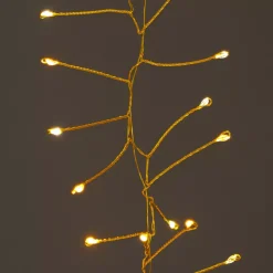 Cascata luminosa 1 m 600 Micro LED cavo oro 6 discese Bianco caldo e dorato caldo