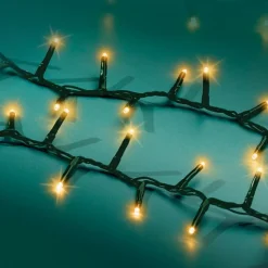 Catena luminosa 16 m 750 LED cavo verde Luxe Bianco caldo