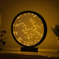 Cercle Eliza a pile con luci Bianco caldo 80 LED