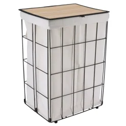 Cesto portabiancheria pieghevole (H60 cm) Industriale Ecru