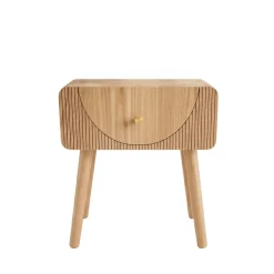 Comodino in legno con 1 cassetto 1 cassetto in legno (H50 cm) Mila Naturale
