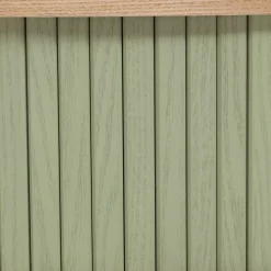Comodino rotondo in legno (H54 cm) Nysos Verde acqua