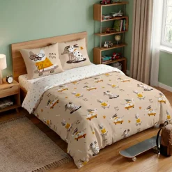 Clearance Completo lenzuola per bambini con due federe in cotone (200 x 200 cm) Isidore Biancheria Da Letto Bambini