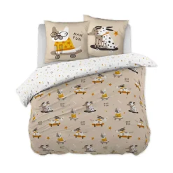 Clearance Completo lenzuola per bambini con due federe in cotone (200 x 200 cm) Isidore Biancheria Da Letto Bambini