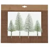 Confezione di 4 alberi di Natale da appendere su clip (14 cm) Verde innevato