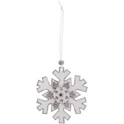 Confezione di 4 fiocchi di neve di Natale Naturale Bianco