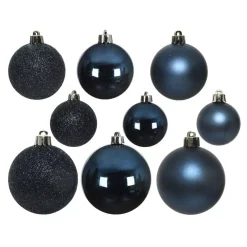 Confezione di 30 palline di Natale Alpine assortite Blu notte