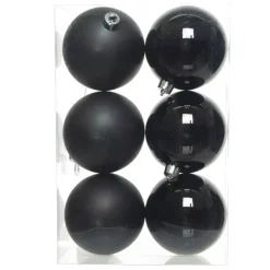 Confezione di 6 palline di Natale (D80 mm) Alpine Nero